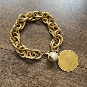 Anthropologie “L” monogram charm bracelet